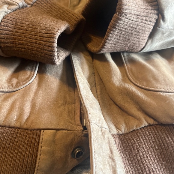 Vintage Cayenne Jacket Mens L Brown Leather Bomber Flight YKK Made Korea 90s - Picture 6 of 16